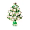 Hot selling Christmas tree brooches fashionable Christmas tree rhinestones oil paintings Christmas brooches versatile bras