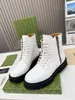 Famous Women Ankle Boots Ziptotal Platform Bootes Italy Beautiful Round Toe Black White Leather Rubber Booty Designer Trendy Wedding Party Short Booties Box EU 35-43