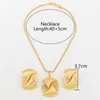 Necklace Earrings Set Gold Plated Jewelry For Women Wedding Bride Fashion Drop Party Geometric Pendant Accessory