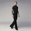 Abbigliamento da palcoscenico Pantaloni da ballo latino per uomo Costume da spettacolo Pantaloni neri Pratica da ballo Abito da tango Salsa JL2947