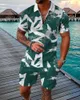 Tute da uomo Summer Hawaii Tuta da tuta Polo Set da 2 pezzi per uomo Business Fashion Casual stampato Trun Down Collar Abiti da uomo 230412