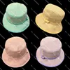 Newest Luxury Style Fisherman Hats Mens Canvas Bucket Hats Womens Candy Color Leather Patch Ball Caps