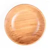 Bowls Bamboo Salad Bowl Round Serving Natural Wood Dishware For Fruit Appetizers Wooden Handicraft Decoration