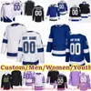 Novo hóquei no gelo 91 Steven Stamkos Jersey Stitch 86 Nikita Kucherov Andrei Vasilevskiy Brayden Point Victor Hedman Mikhail Sergachev Tanner Jeannot Jerseys Home away