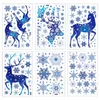 Pegatinas de pared, pegatina de cristal para ventana de Navidad, decoraciones navideñas de copos de nieve de alce para el hogar, calcomanías para habitación de niños, año Navidad