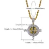 Pendant Necklaces Nautical Compass Necklace For Mens Hiphop Jewelry Gold Sier Plated Fashion Women Hip Hop Drop Delivery Pend Dhgarden Otvhe