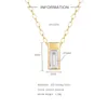 Pendants CANNER S925 Silver Geometric Square Zircon Pendant Necklace Light Luxury Simple Versatile Collarbone Chain For Women Gift Party
