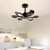 Lámparas de techo Led decorativas para el hogar, lámpara de araña para dormitorio con ventiladores de luz y Control