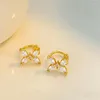 Backs Earrings Korean Gold Plated Crystal Butterfly Ear Cuff For Women Fashion Without Piercing Fairy Clip Summer Jewelry Gifts