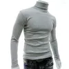 Męskie koszule 2023 ciepłe mężczyźni bielizna termiczna długie rękaw Wysokie szyję Turtleck Elasty