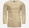 Camisetas para hombre Cuello en V Algodón Lino Camisetas Hombre Transpirable Color Sólido Manga larga Casual Deportes Moda Camiseta Tops M4XL 230411
