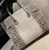 Fully Handmade Tote bag Designer bag Handbag Using Imported top-level Whole Nile Crocodile skin Aerospace grade electroplating hardware Beeswax thread hand sewing