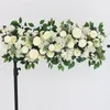 100 cm DIY bruiloft bloem muur arrangement levert zijde pioenrozen rose kunstbloem rij decor bruiloft ijzeren boog achtergrond300b