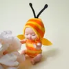 새로운 패션 11cm 시뮬레이션 리어트 인형 장난감 미니 귀여운 잠자는 아기 시리즈 인형 만화 동물 장난감 아이 생일 선물
