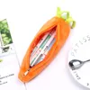 1pcs Creative Carrot Plush Pencil Bag Cartoon Middle School Student Large Capacity Cute Stationery Case