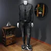 Kurtki męskie list gwiazdy Jacquard Men Vintage Business Bomber Jacket 2023 Fall Social Club Stroje Floral Streetwearmen's