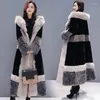 Womek Trench Coats Panie Faux zamsz na polar dla kobiet zimowe termiczne z kapturem z kapturem Fake Fake Sheepskin Parkas Maxi Print Owewear 5232