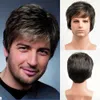 Hair Wigs Men Short Curly Synthetic for Men s Daily Wig Ombre Male Heat Resistant Breathable y0506