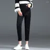 Pantalons pour femmes en peluche et velours côtelé épaissi femmes décontractées taille haute taille haute coréenne coupe ajustée harem radis mode