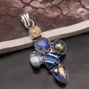 Naszyjniki wisiorek Hermosa Precious Natural Multi Gems Dichroic Glass Naszyjnik 2 3/4 cala A147