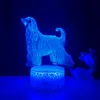 Lampes Shades 3D Illusion LED Night Light Afghan Hound Chien 7 Couleur Vestiaire Décoratif Enfant Enfant Bébé Bureau Chevet Cadeau 230411