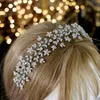 Ren handgjorda hårstrån Tiaras brudkrona Crown Hairband Fashion Bridal Wreath Wedding Headbonad med Zirconia Hair Accessories Kvinnor Soft Headbonad