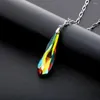 Pendant Necklaces Multicolor Cubic Zirconia Necklace Water Drop Shape Hip Hop Fashion Jewelry Pendants Charms Gifts For Men Women