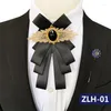 Bow Ties Big Mens Bowtie Blue Cloth Art British Style Szyja Kryształowy krawat dla damskich topów i bluzki