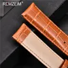 Watch Bands REMZEIM Watchband 16 17 18 19 20 21 22 23 24mm Calf Genuine Leather Strap Watch Band With Watchband Box Watch Accessories 230412