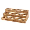 Bamboo 18 Holes Essential Oil Display Wooden Stand Rack Perfume Nail Polish Storage Tray Aromatherapy Organizer C0116205O