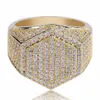 Diamond Cuba Ring Hip Hop Cube Copper Gold Silver Color Plated Iced Out Micro Pave Cubic Zircon Ring For Men Women smycken Ringar