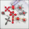 Charms Fashion Retro Antique Silver Color Flower Key Sun Cross Red Turquoise Stone Pendants