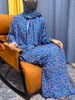 Sukienki swobodne muzułmańskie rayon abayas dla kobiet modlitwa Ramadan Dubai Turcja na Bliskim Wschodzie femme szata kwiatowa luźna afrykańska sukienka turban przyłączona 230412