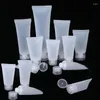 Storage Bottles 100Pcs Empty Clear Plastic Frosted Cosmetic Soft Tubes Shampoo Facial Cleaner Makeup Sample Containers With Flip Lids