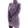 Pullover Frauen Europa und die Vereinigten Staaten Herbst und Winter Doppelrevers Vintage dicken Faden Twist Pullover Kleid