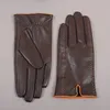 Gloves Gloves Gours Winter Men's Onuine Leather 2023 Брэнд сенсорный экран мода теплые черные козьи козьи козьи рукавые варежки GSM0121