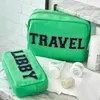 Kosmetiska väskor fall Anpassa DIY Letters Patch Heart Pearl Nylon Hållbar vattentät påse Makeup Case Travel Bag 230412