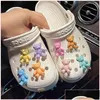 신발 부품 액세서리 8 피스 베어 곰 매력 디자이너 DIY Colorf Animal Shoes Croc Jibs Childs Boys Girls Gifts Dhnr0