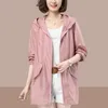 Chaquetas de mujer, chaqueta fina de verano para mujer, abrigo con capucha de protección UV para exteriores, abrigo informal a prueba de viento de manga larga para mujer, 4XL 230412