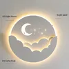 Wall Lamp Modern Star Cloud Moon Lamps For Children's Room Bedroom Bedside Mount Light Round Living TV Background Lights