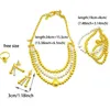 Collana Orecchini Set Moda Colore oro africano Dubai Gioielli Donna Orecchini da sposa Anello Bracciale Set India Ragazze regalo