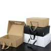 50pcs lot White Black Kraft Paper Gift Box Children's shoe box Portable Case Women men shoe 4 Size Custom logo1229p