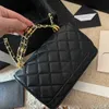 channel Bags Woc Wallet 22k Letter on Chains Women Crossbody Diamond Lattice Caviar Mini Vintage Shoulder Handbag Luxury Designer Brand Gold Card Pocket Purses