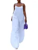 Etnik Giyim Afrikalı Kadın Seksi Sırtsız Tulumlar Yaz Beyaz Geniş Bacak Tulum Günlük Sling Romper Tek Parça Kıyafetler Sokak Giyim
