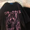 メンズTシャツTシャツ女性アニメY2K特大Tシャツプリントカワイイ衣類日本語グラフィックストリートウェアTシャツHARAJUKU GRUNGE TOPS 230412