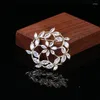 Brooches Retro Elegant Women Fashion Flower Cherry Christmas Tree Wreath Brooch Pin Simple Scarf Buckle Pearl Zircon Broche Pins