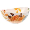 Dinnerware Sets Fall Themed Pumpkin Print Salad Bowl Ceramic Harvest Kitchen Tableware