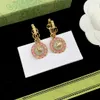 Golddesignerin für Frauen Hoop -Hölzer Brief Ohrringe Schmuck mit Box Set Valentine Day Geschenkverlobung #141