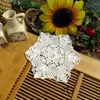 Table Mats Handmade Round Cotton Crochet Place Mat Pad Cloth Cup Doily Christmas Flower Placemat Wedding Kitchen Accessory