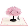 Handmade Up Romantic Birthday Anniversary Dating Card For Husband Wife Boyfriend Girlfriend - Cherry Blossom Tree With Greeti352P